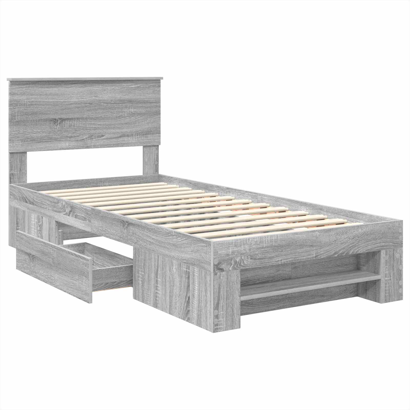 vidaXL Ramka łóżka Szary Sonoma 80 x 200 cm Materiał drewnopochodny