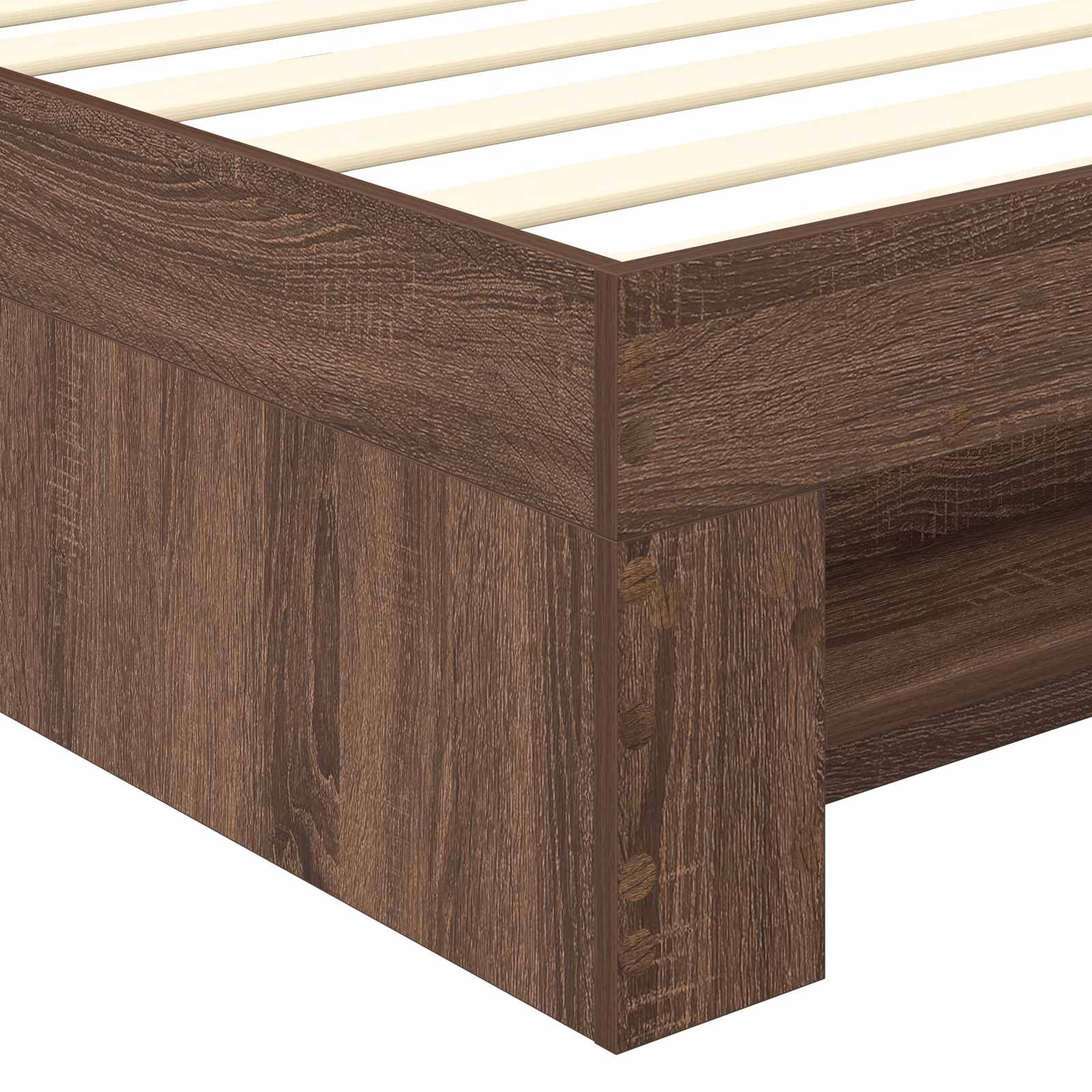 vidaXL Ramka łóżka Brązowy dąb 80 x 200 cm Materiał drewnopochodny