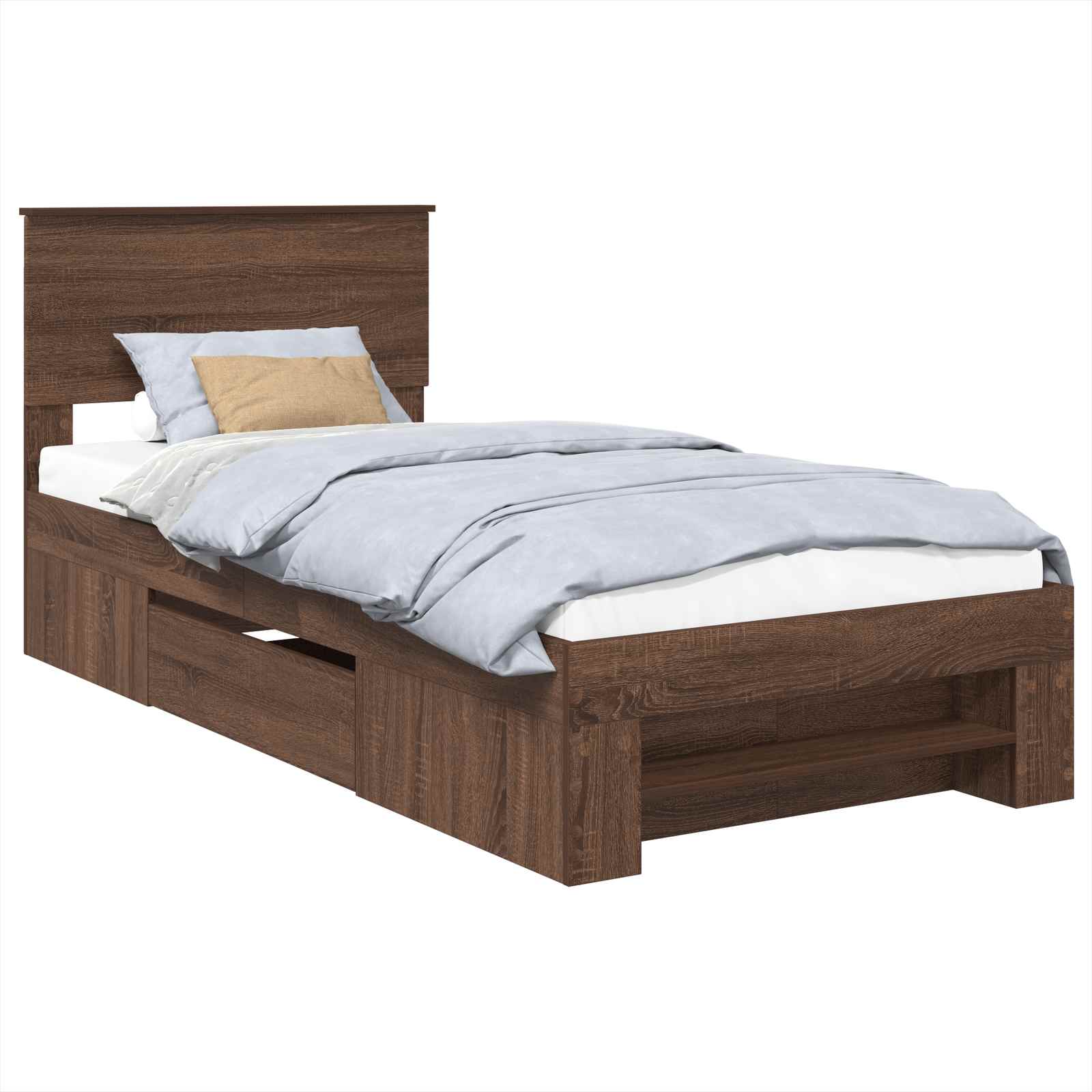 vidaXL Ramka łóżka Brązowy dąb 80 x 200 cm Materiał drewnopochodny
