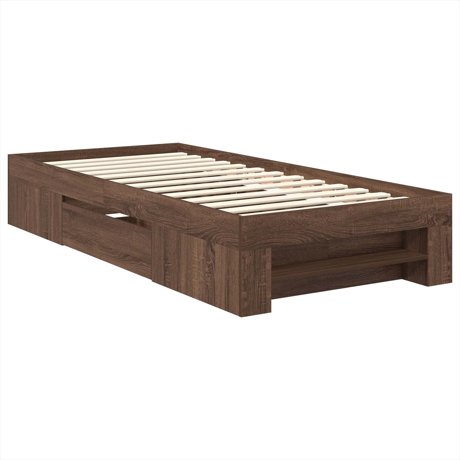 vidaXL Ramka łóżka Brązowy dąb 80 x 200 cm Materiał drewnopochodny