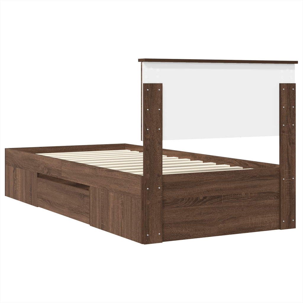 vidaXL Ramka łóżka Brązowy dąb 80 x 200 cm Materiał drewnopochodny