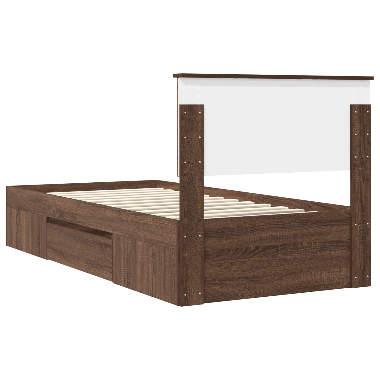 vidaXL Ramka łóżka Brązowy dąb 80 x 200 cm Materiał drewnopochodny