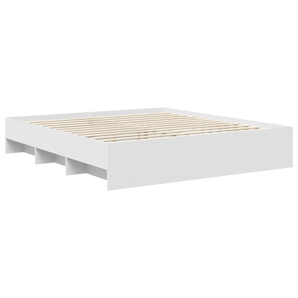 vidaXL Ramka łóżka Biały 200 x 200 cm Materiał drewnopochodny