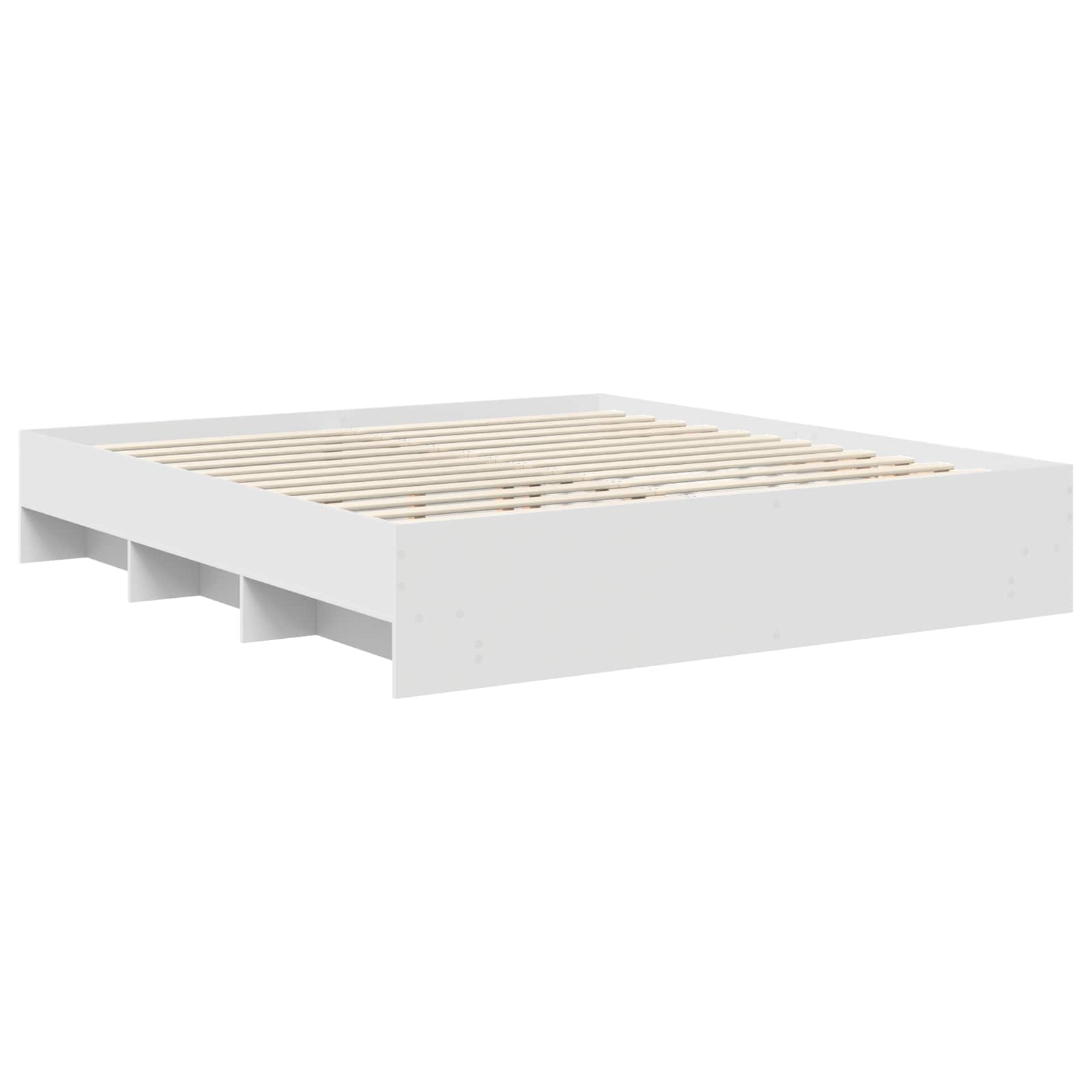 vidaXL Ramka łóżka Biały 200 x 200 cm Materiał drewnopochodny