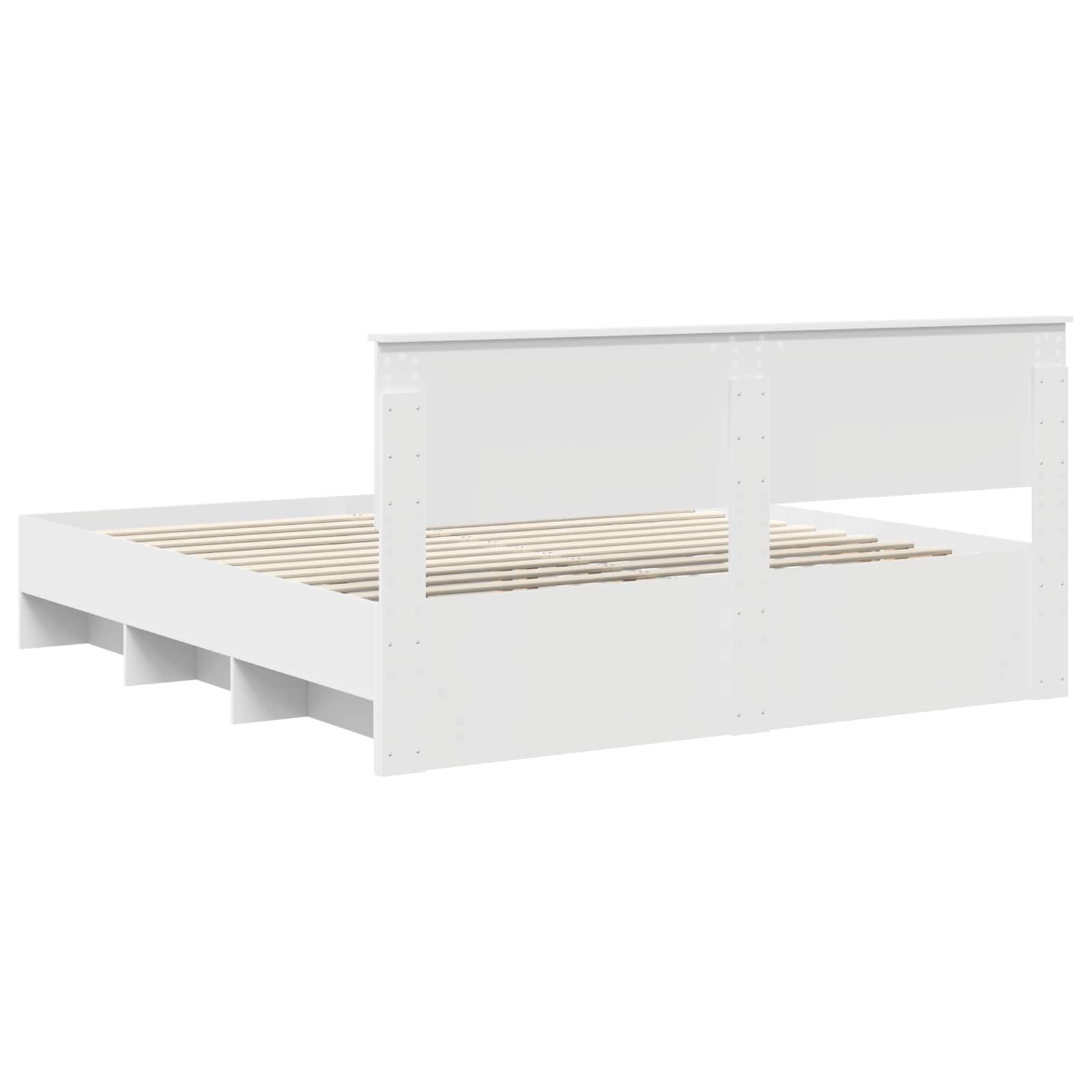 vidaXL Ramka łóżka Biały 200 x 200 cm Materiał drewnopochodny
