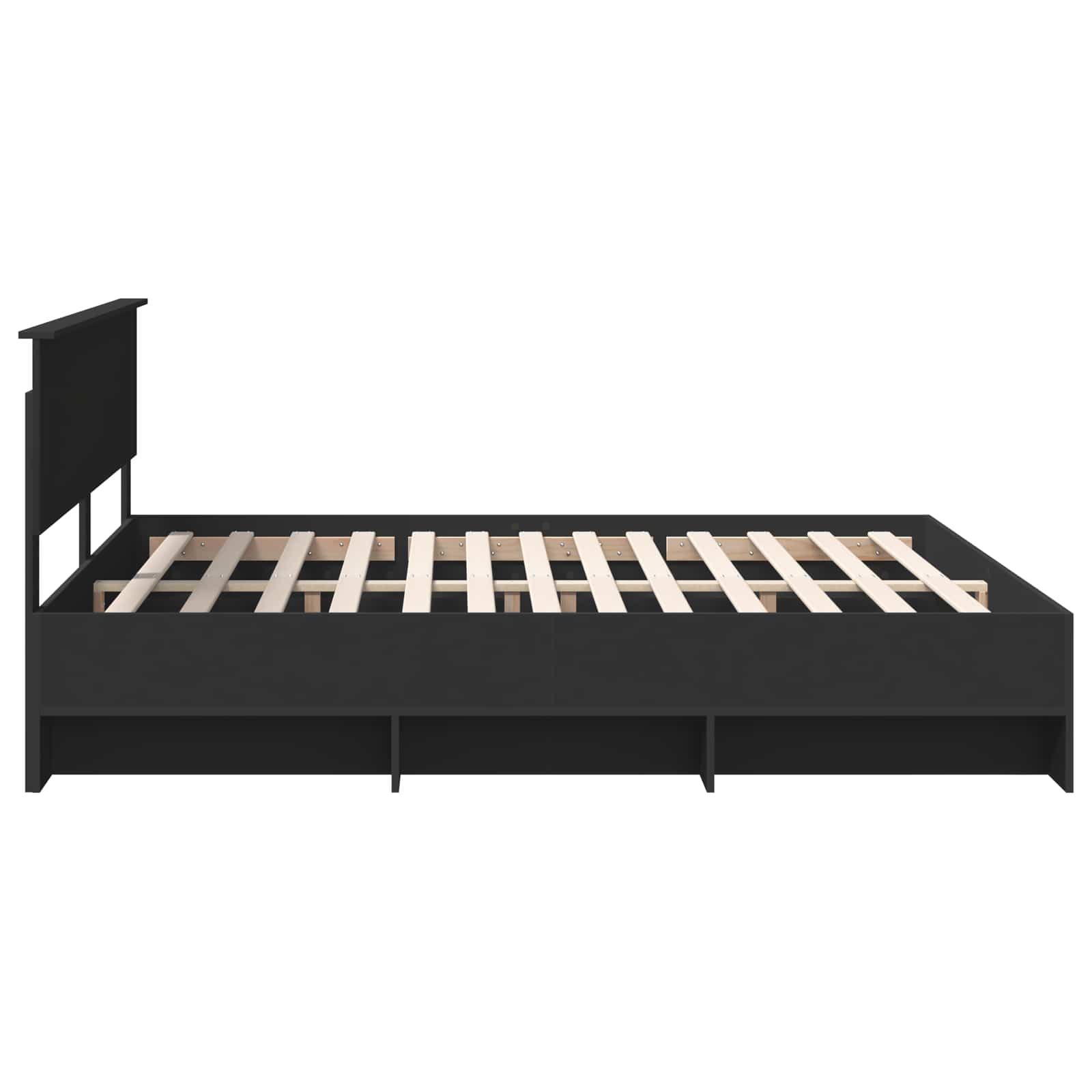 vidaXL Ramka łóżka Czarny 200 x 200 cm Materiał drewnopochodny