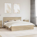 vidaXL Ramka łóżka Dąb Sonoma 200 x 200 cm Materiał drewnopochodny