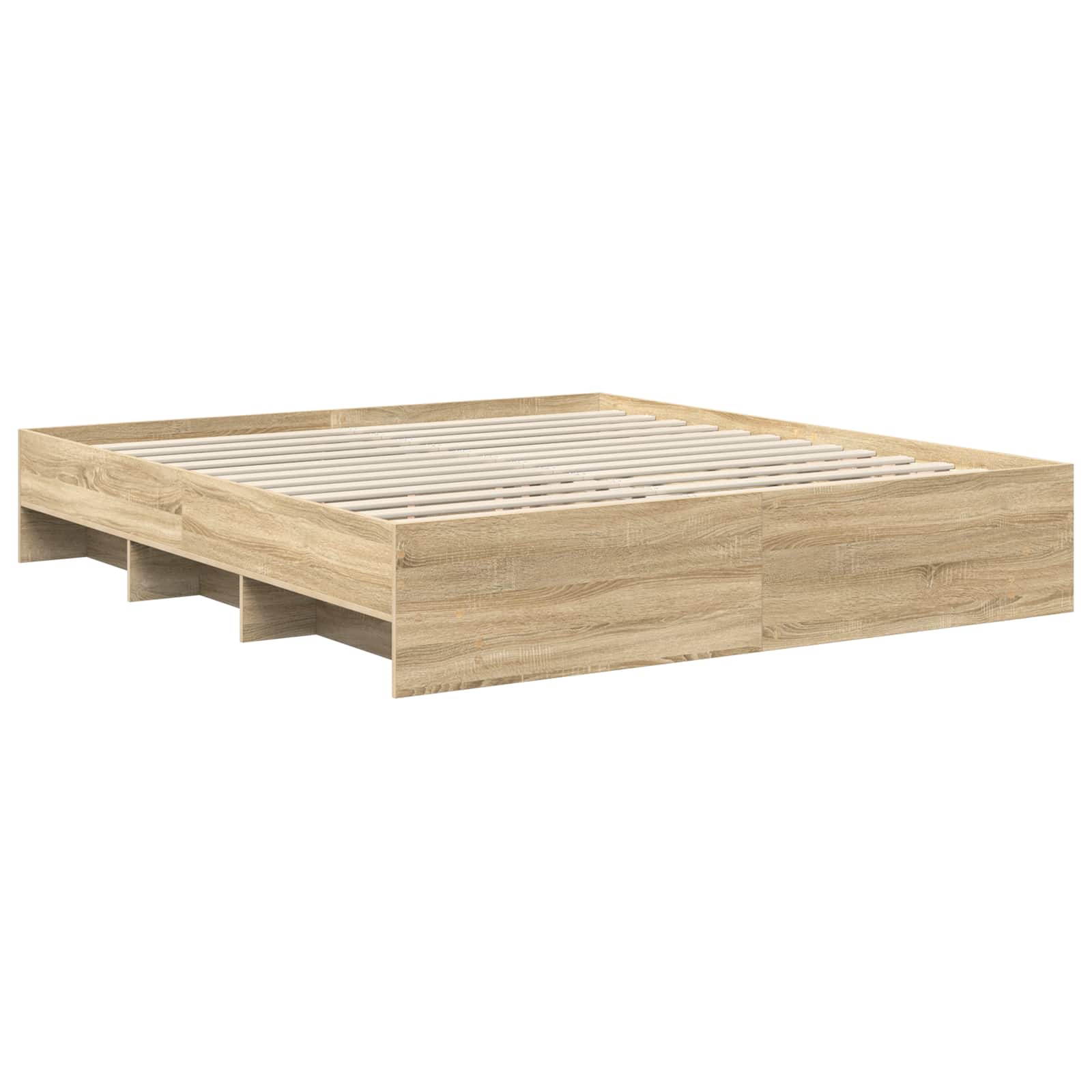 vidaXL Ramka łóżka Dąb Sonoma 200 x 200 cm Materiał drewnopochodny