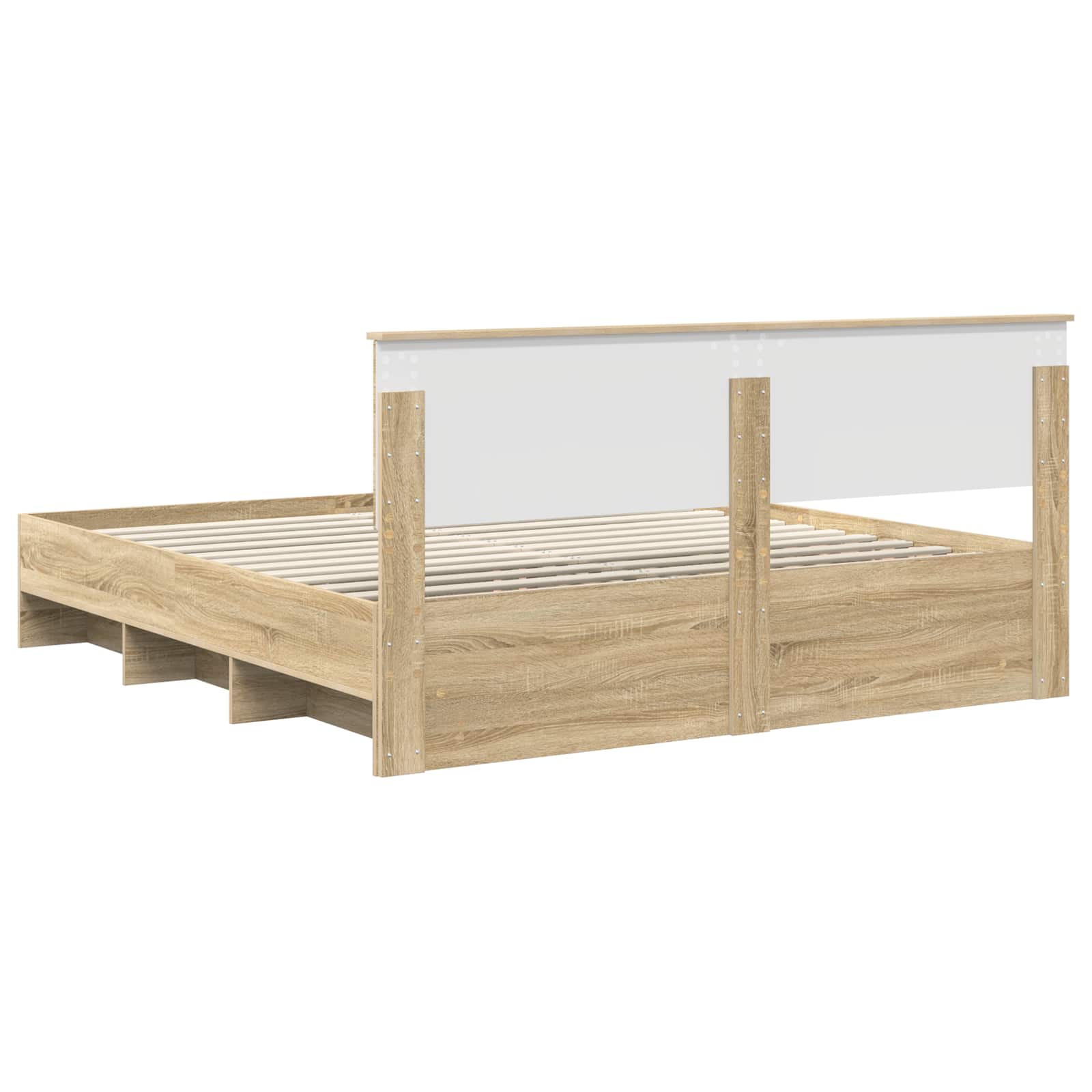 vidaXL Ramka łóżka Dąb Sonoma 200 x 200 cm Materiał drewnopochodny