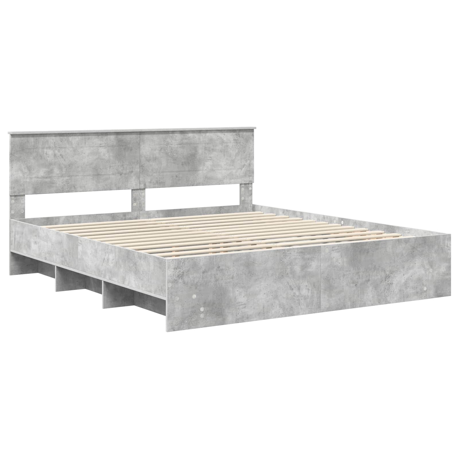 vidaXL Ramka łóżka Betonowy szary 200 x 200 cm Materiał drewnopochodny