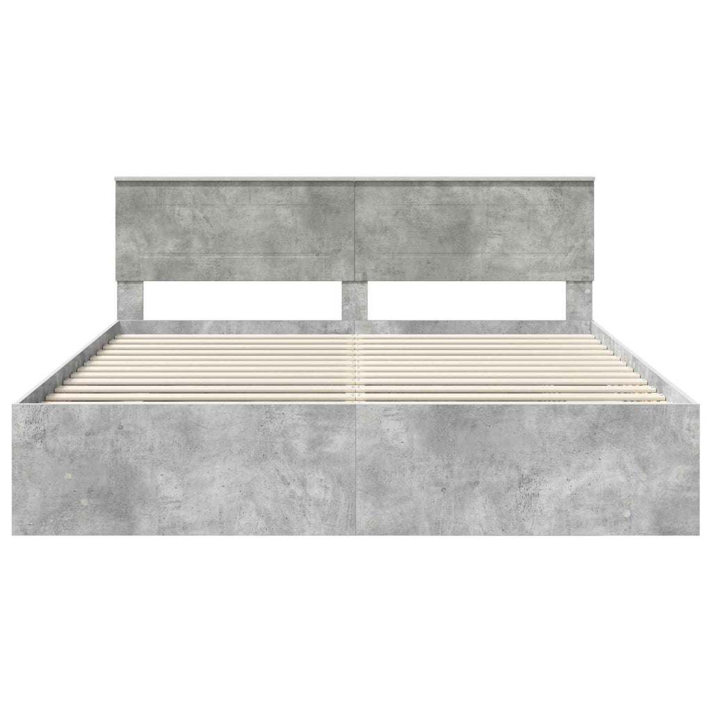 vidaXL Ramka łóżka Betonowy szary 200 x 200 cm Materiał drewnopochodny