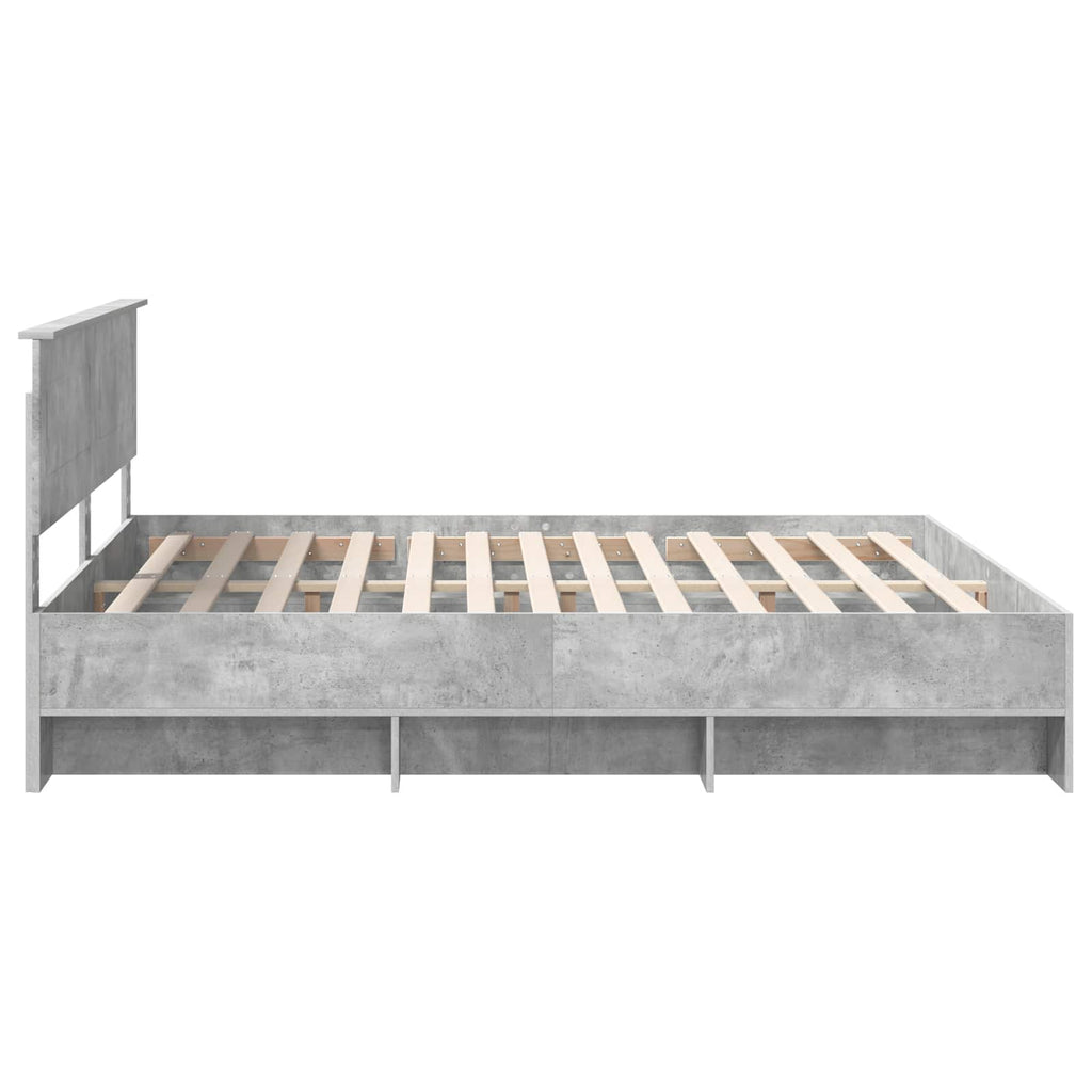 vidaXL Ramka łóżka Betonowy szary 200 x 200 cm Materiał drewnopochodny
