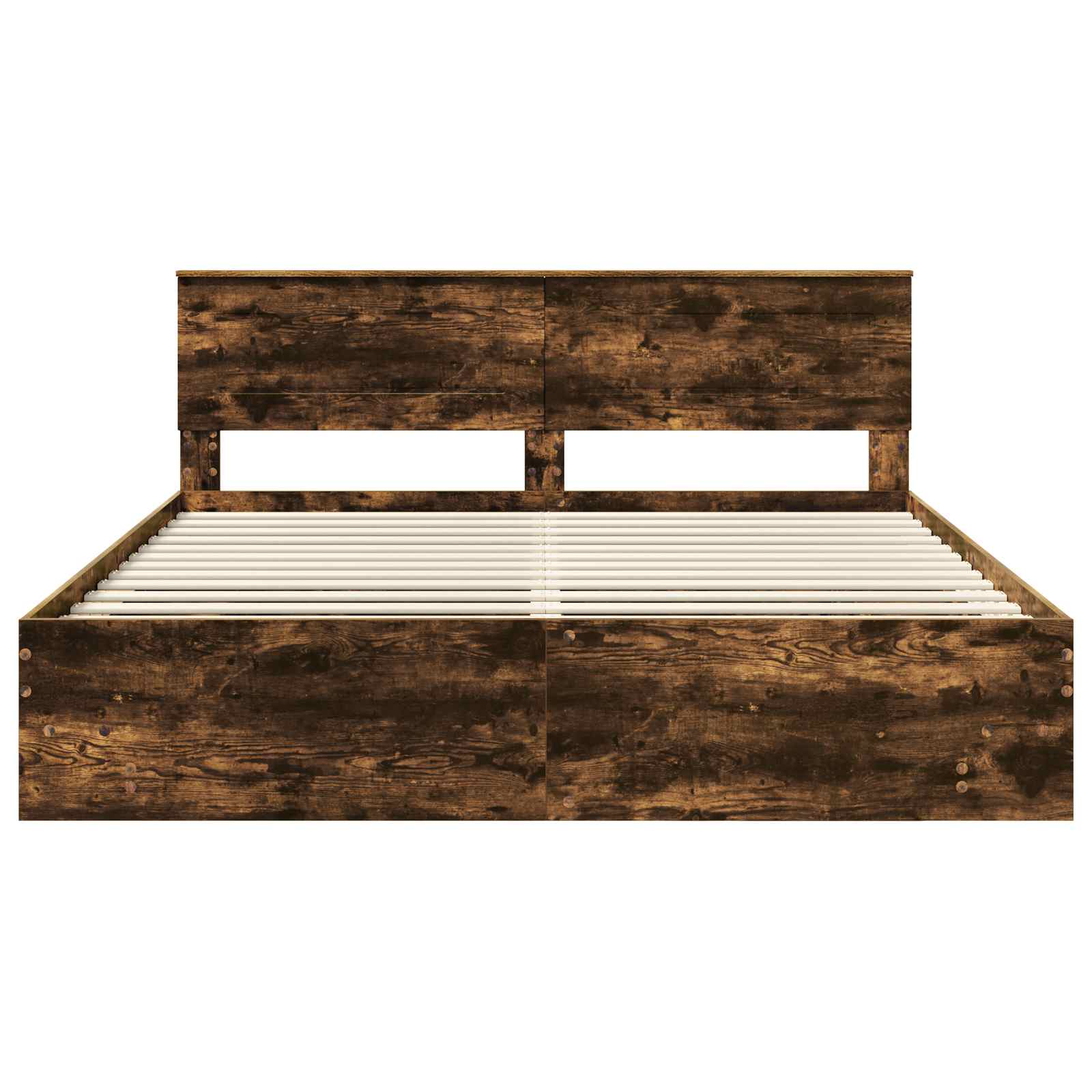 vidaXL Ramka łóżka Dąb wędzony 200 x 200 cm Materiał drewnopochodny