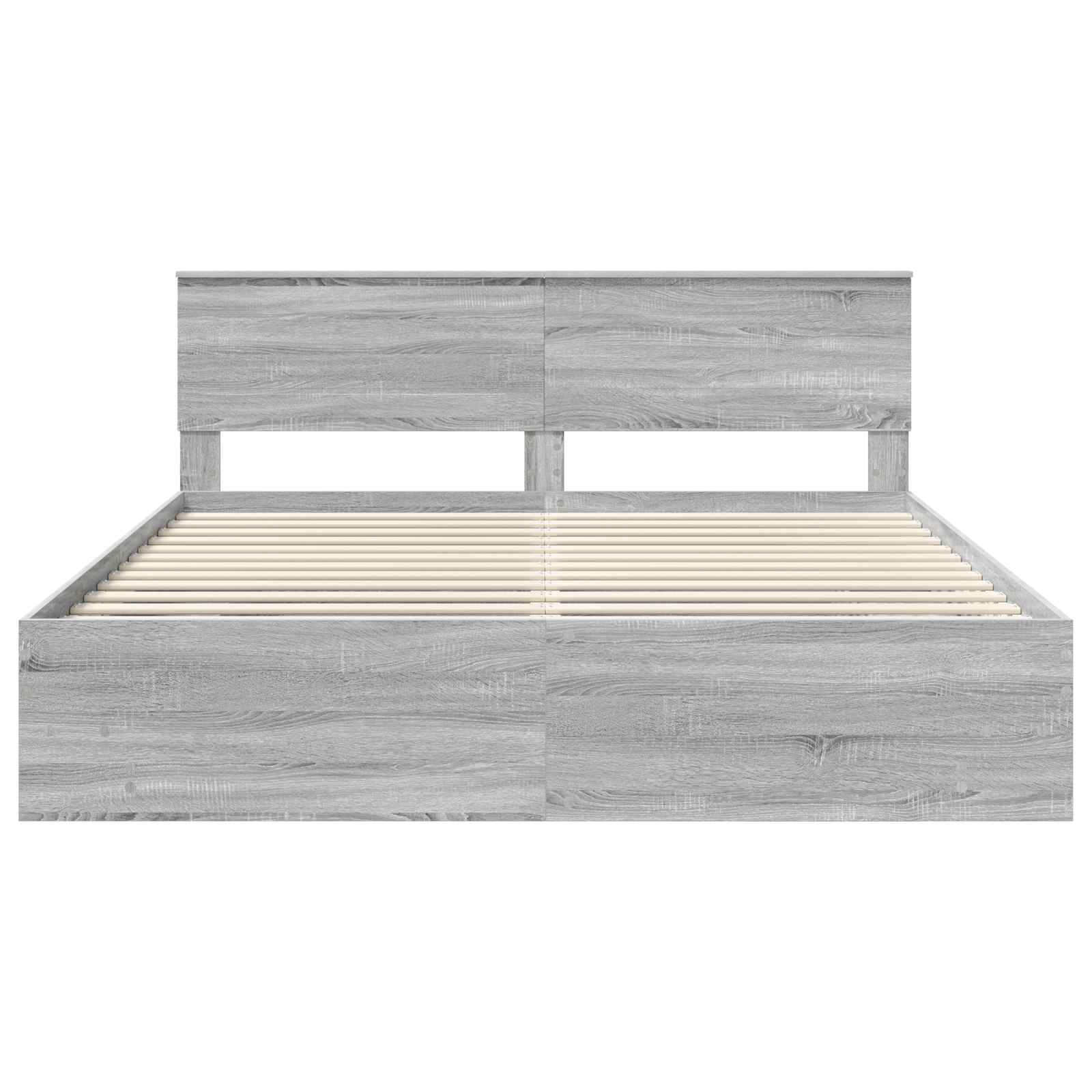 vidaXL Ramka łóżka Szary Sonoma 200 x 200 cm Materiał drewnopochodny