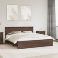 vidaXL Ramka łóżka Brązowy dąb 200 x 200 cm Materiał drewnopochodny