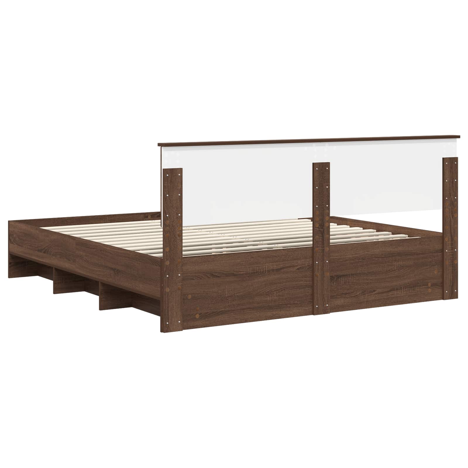 vidaXL Ramka łóżka Brązowy dąb 200 x 200 cm Materiał drewnopochodny