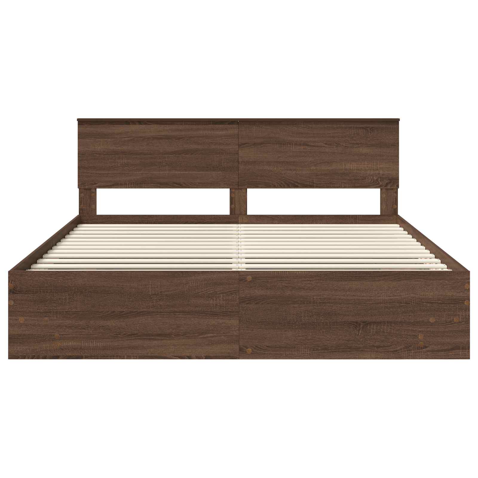 vidaXL Ramka łóżka Brązowy dąb 200 x 200 cm Materiał drewnopochodny