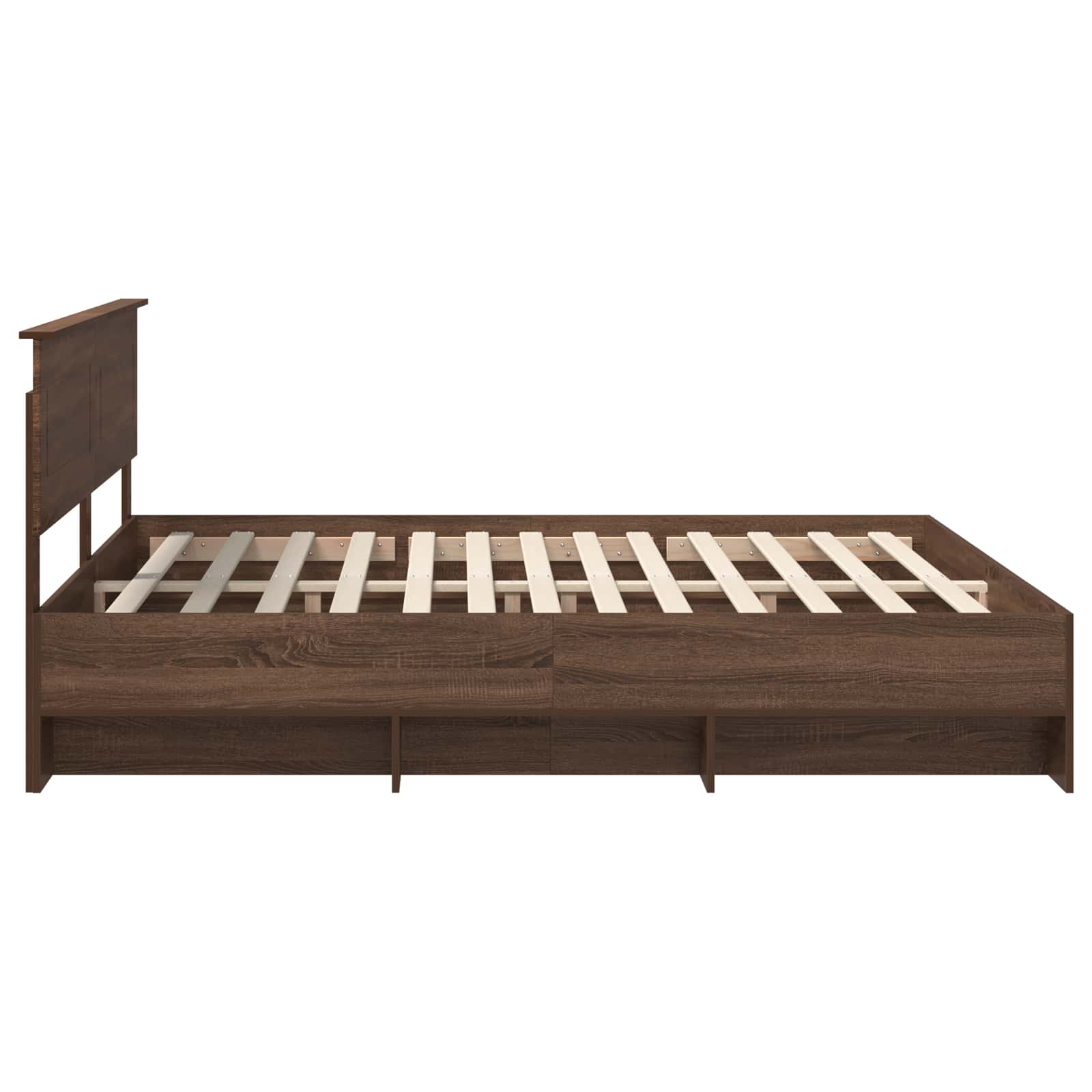 vidaXL Ramka łóżka Brązowy dąb 200 x 200 cm Materiał drewnopochodny