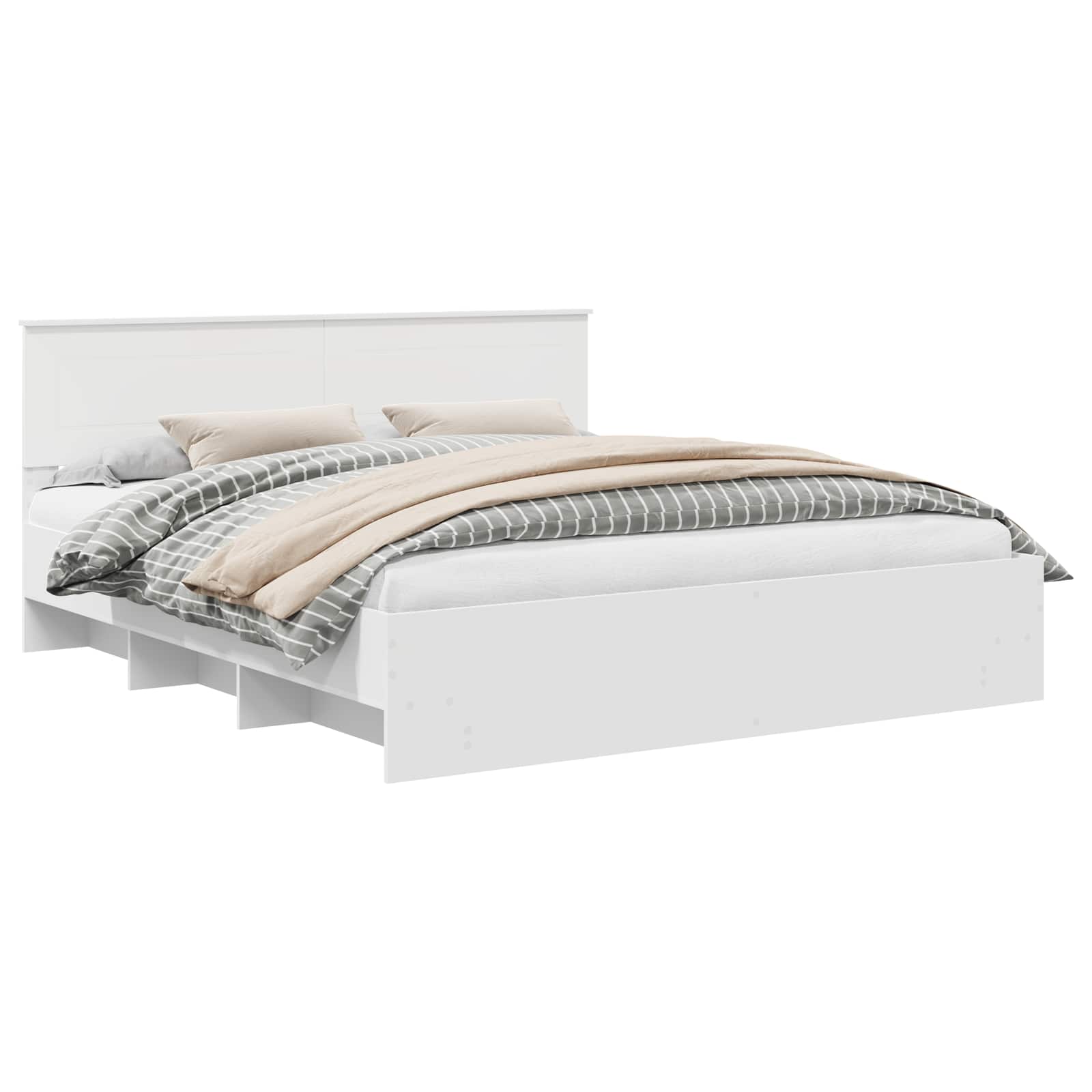 vidaXL Ramka łóżka Biały 180 x 200 cm Materiał drewnopochodny