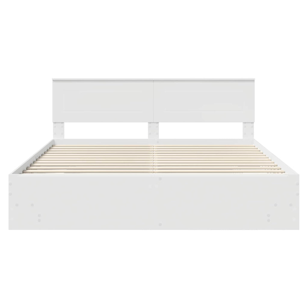 vidaXL Ramka łóżka Biały 180 x 200 cm Materiał drewnopochodny
