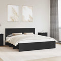 vidaXL Ramka łóżka Czarny 180 x 200 cm Materiał drewnopochodny