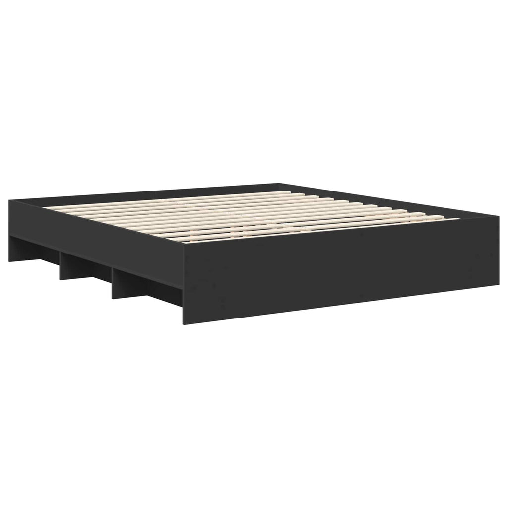 vidaXL Ramka łóżka Czarny 180 x 200 cm Materiał drewnopochodny