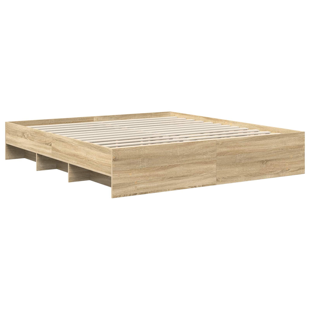 vidaXL Ramka łóżka Dąb Sonoma 180 x 200 cm Materiał drewnopochodny