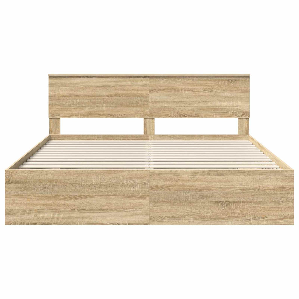 vidaXL Ramka łóżka Dąb Sonoma 180 x 200 cm Materiał drewnopochodny
