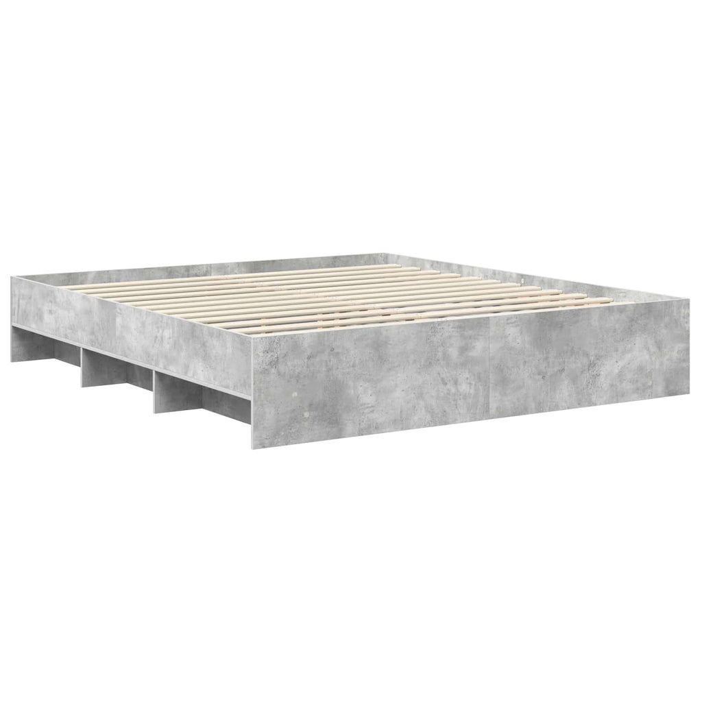 vidaXL Ramka łóżka Betonowy szary 180 x 200 cm Materiał drewnopochodny