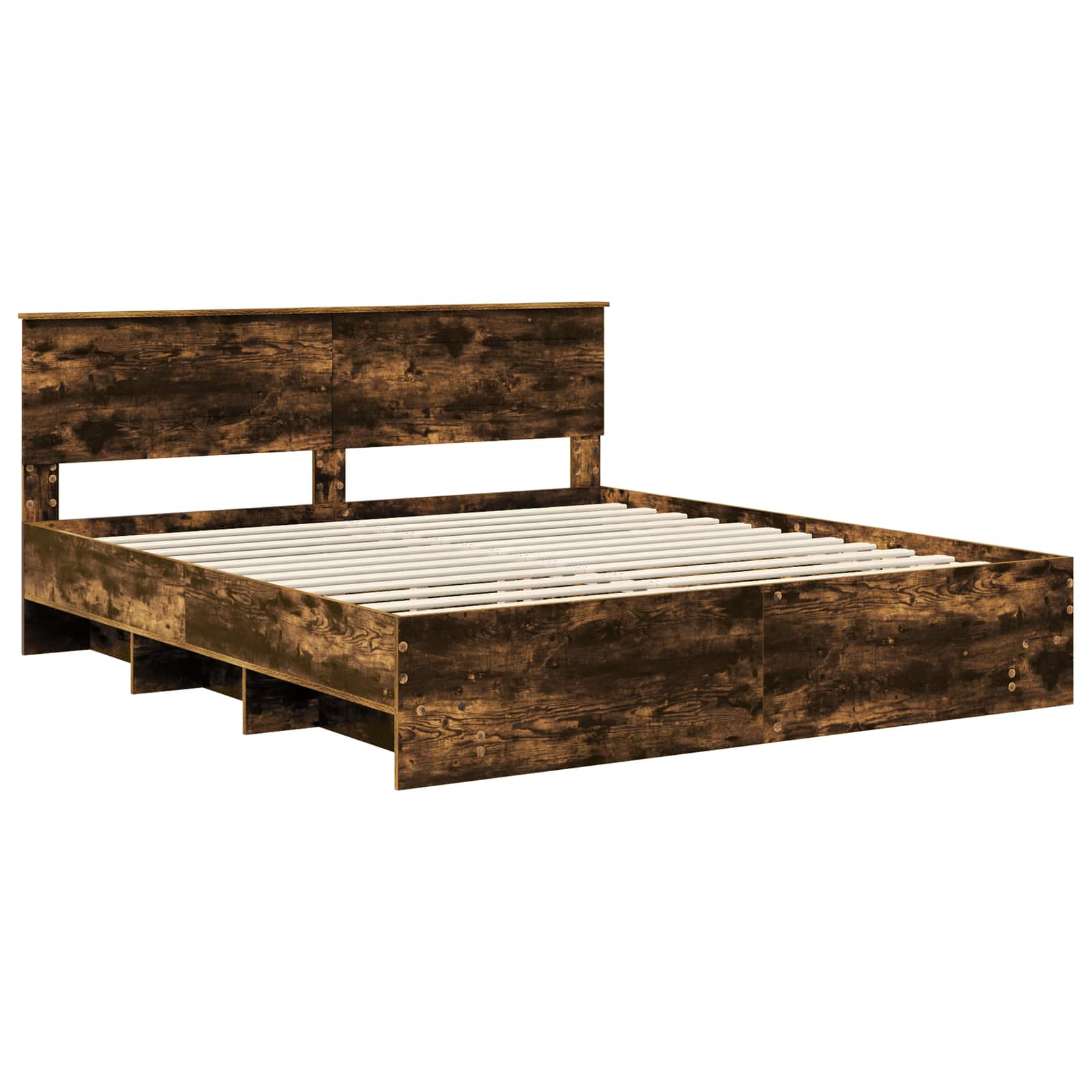 vidaXL Ramka łóżka Dąb wędzony 180 x 200 cm Materiał drewnopochodny
