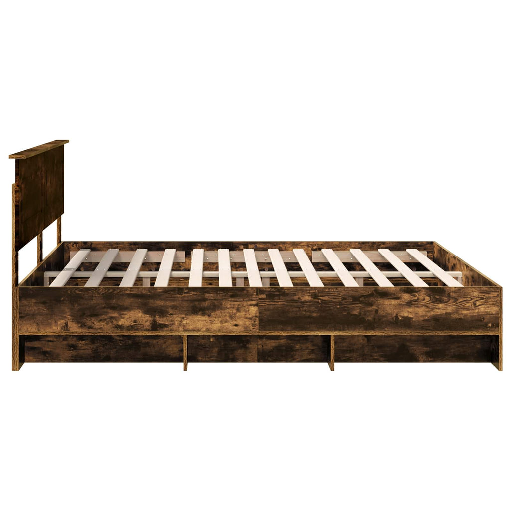 vidaXL Ramka łóżka Dąb wędzony 180 x 200 cm Materiał drewnopochodny