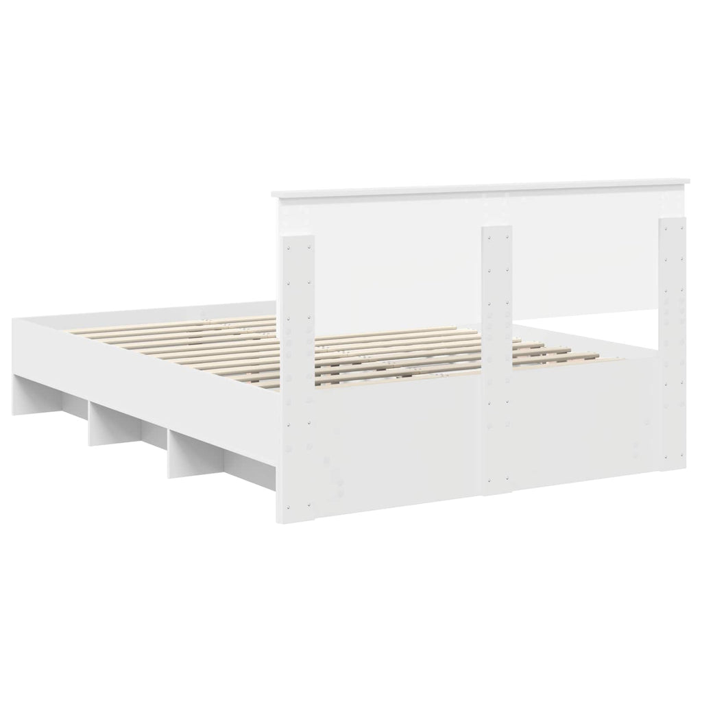 vidaXL Ramka łóżka Biały 160 x 200 cm Materiał drewnopochodny