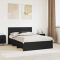 vidaXL Ramka łóżka Czarny 160 x 200 cm Materiał drewnopochodny