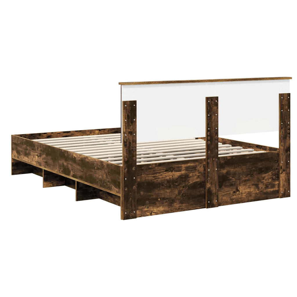 vidaXL Ramka łóżka Dąb wędzony 160 x 200 cm Materiał drewnopochodny