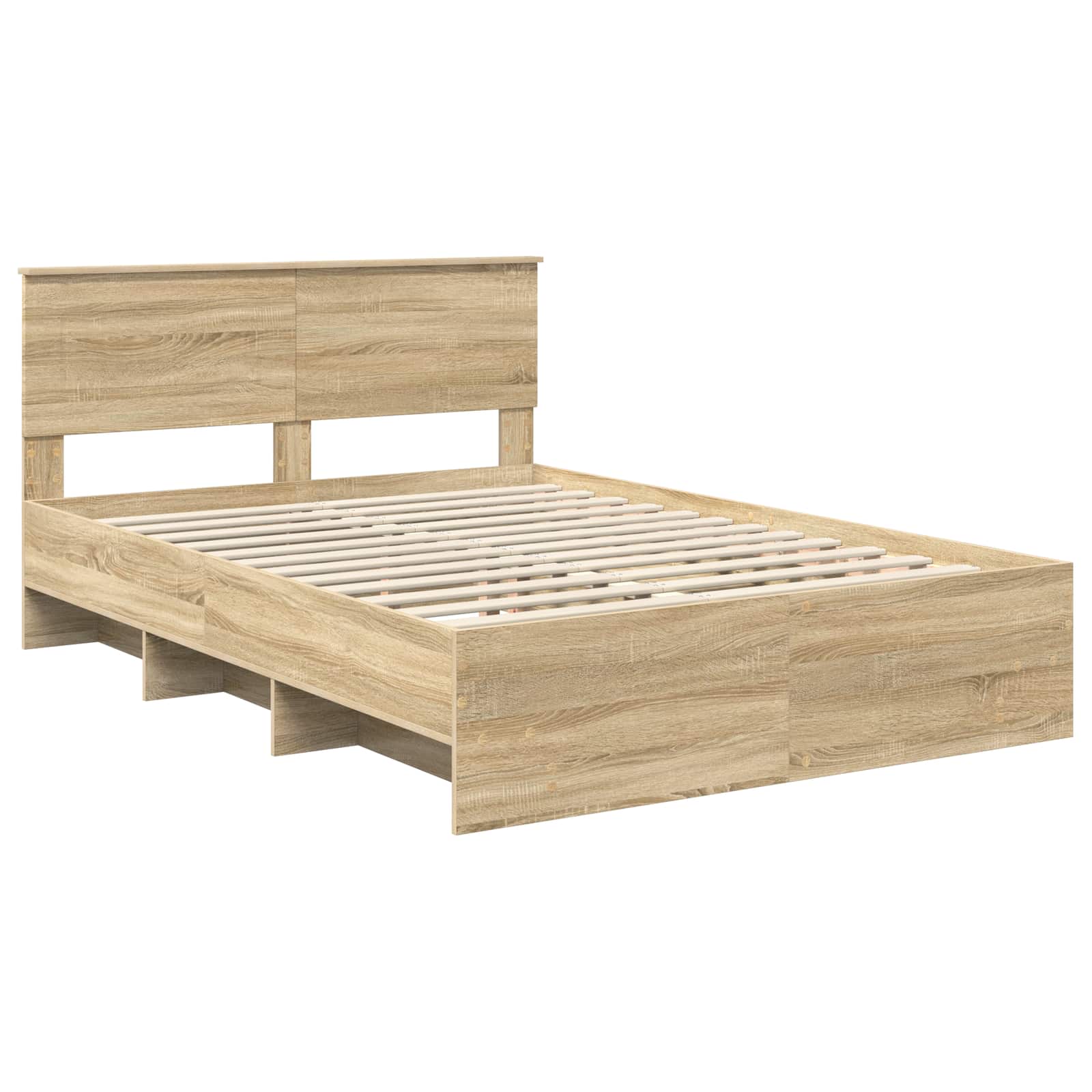 vidaXL Ramka łóżka Dąb Sonoma 150 x 200 cm Materiał drewnopochodny