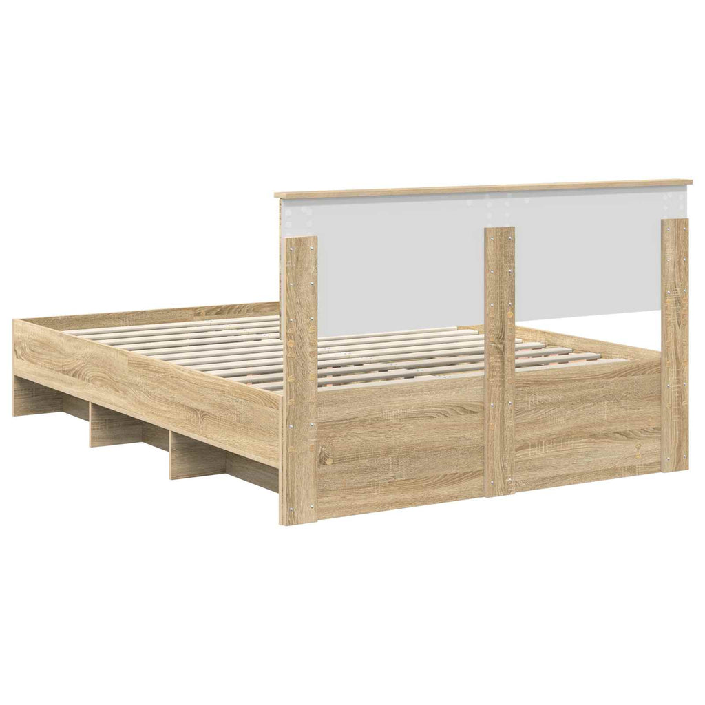 vidaXL Ramka łóżka Dąb Sonoma 150 x 200 cm Materiał drewnopochodny