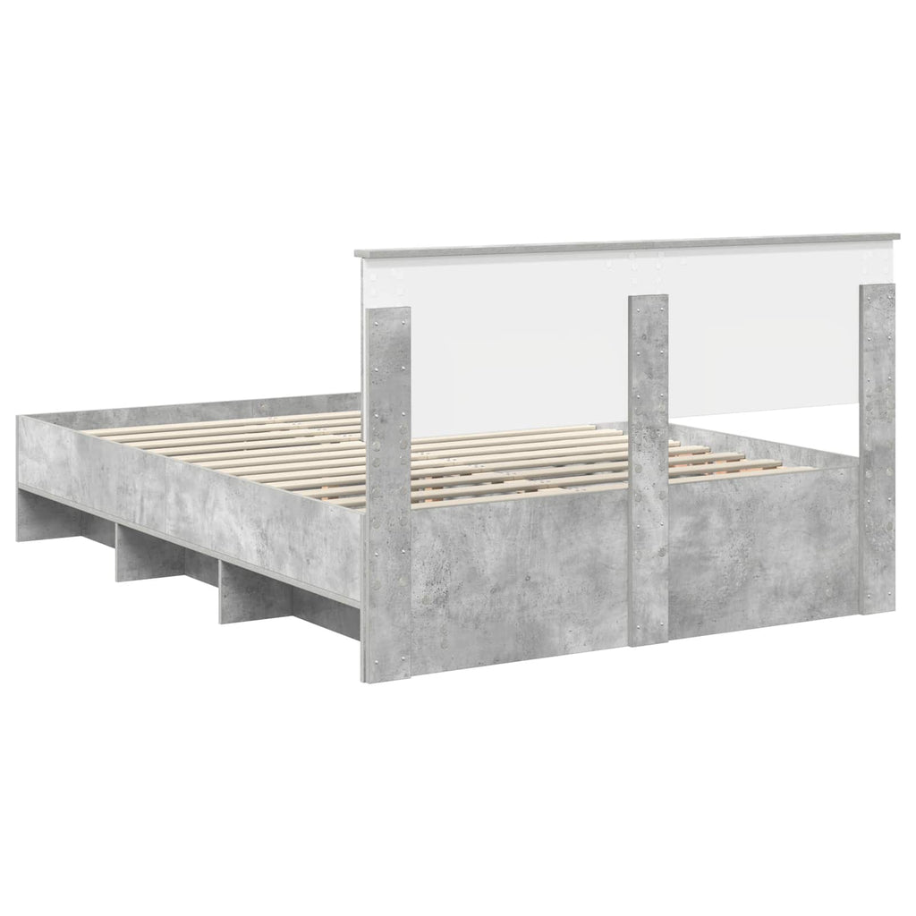vidaXL Ramka łóżka Betonowy szary 150 x 200 cm Materiał drewnopochodny
