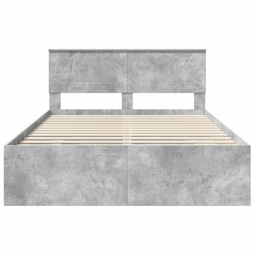 vidaXL Ramka łóżka Betonowy szary 150 x 200 cm Materiał drewnopochodny