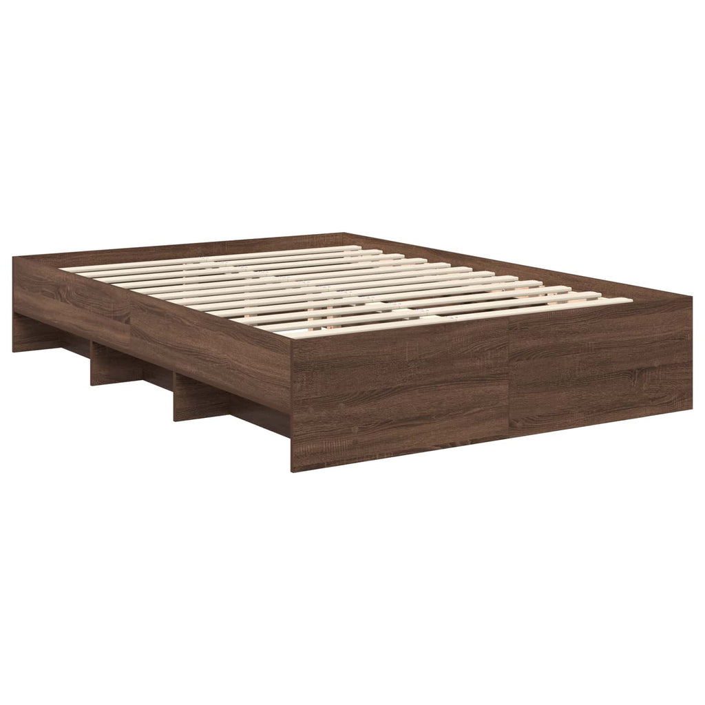 vidaXL Ramka łóżka Brązowy dąb 150 x 200 cm Materiał drewnopochodny
