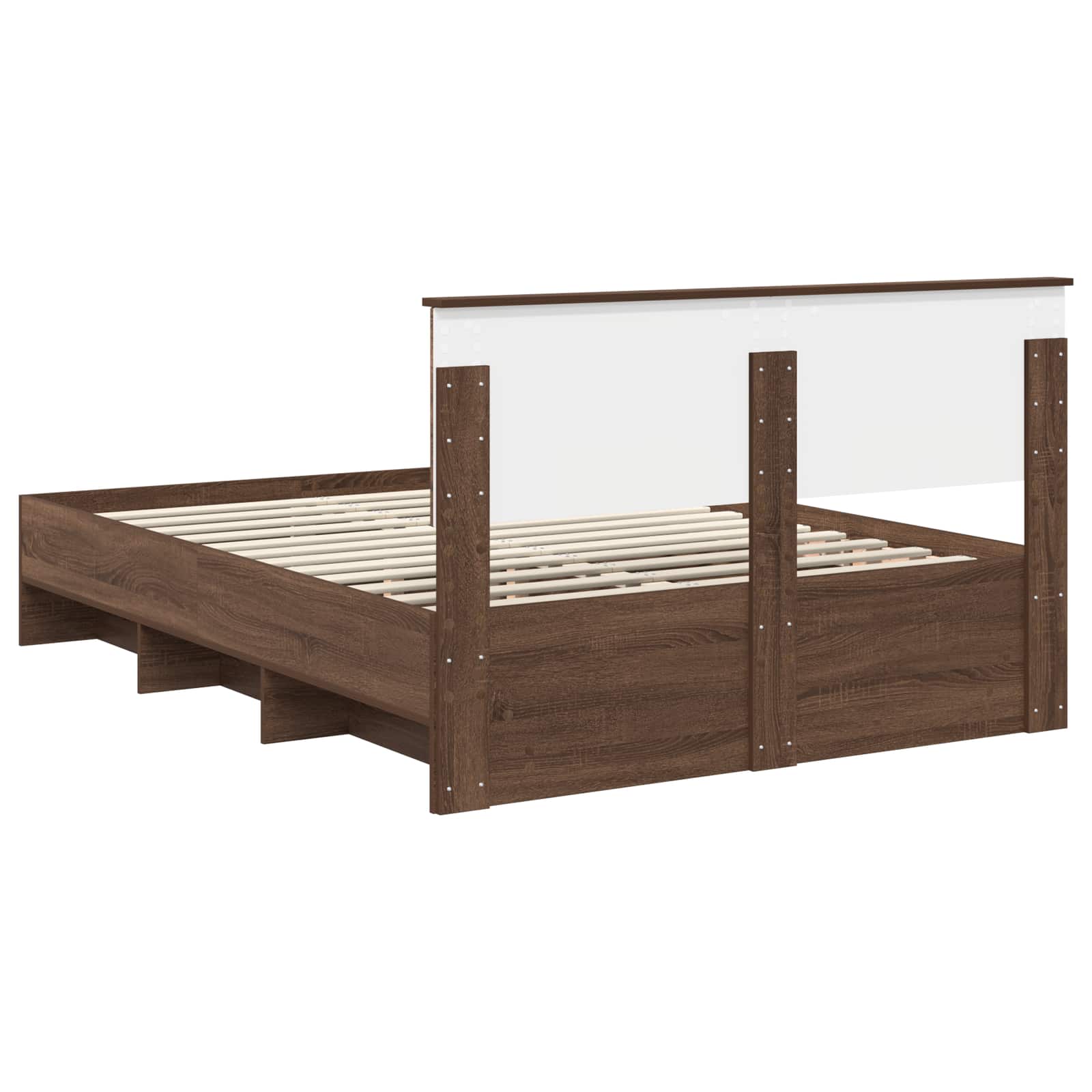 vidaXL Ramka łóżka Brązowy dąb 150 x 200 cm Materiał drewnopochodny
