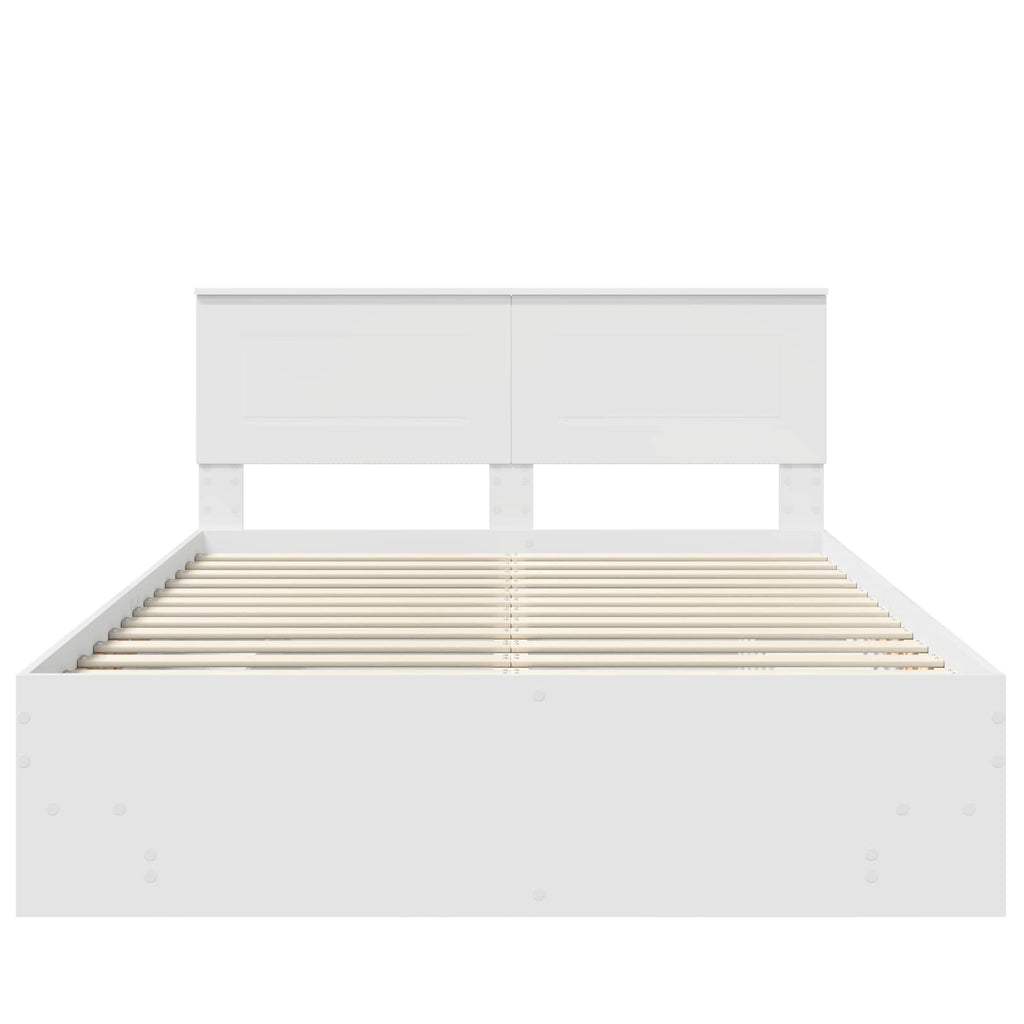 vidaXL Ramka łóżka Biały 140 x 200 cm Materiał drewnopochodny