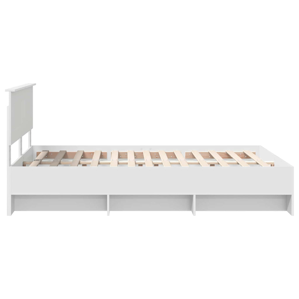 vidaXL Ramka łóżka Biały 140 x 200 cm Materiał drewnopochodny