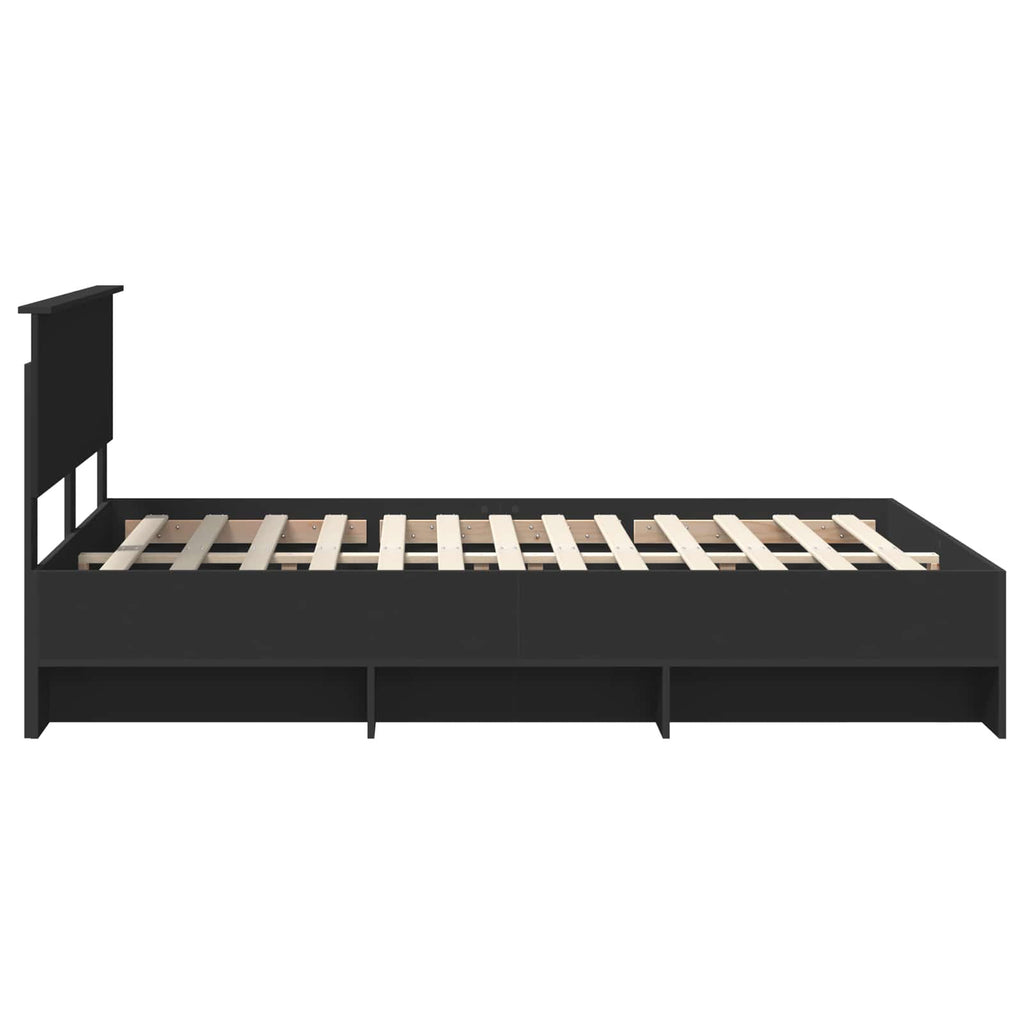 vidaXL Ramka łóżka Czarny 140 x 200 cm Materiał drewnopochodny