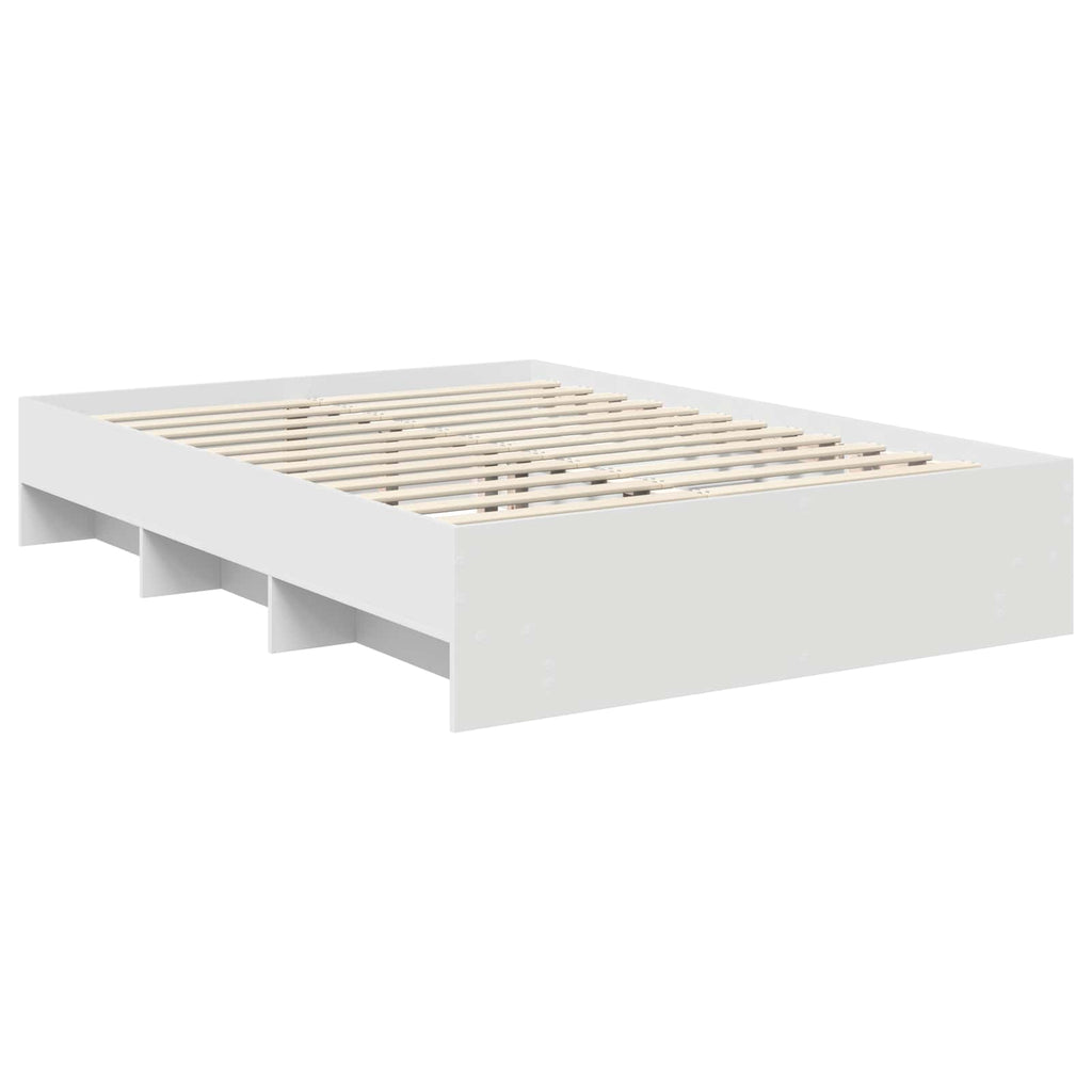 vidaXL Ramka łóżka Biały 140 x 200 cm Materiał drewnopochodny