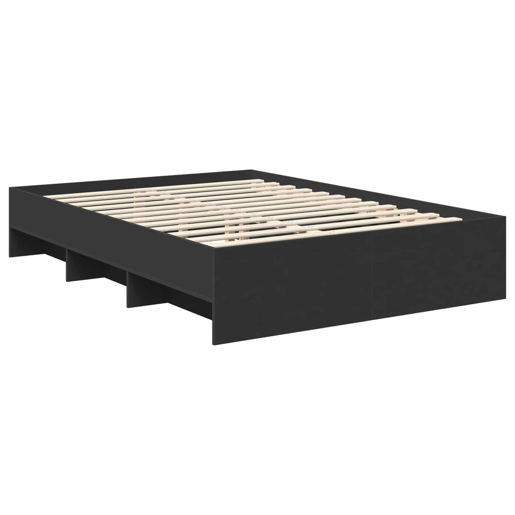 vidaXL Ramka łóżka Czarny 140 x 200 cm Materiał drewnopochodny