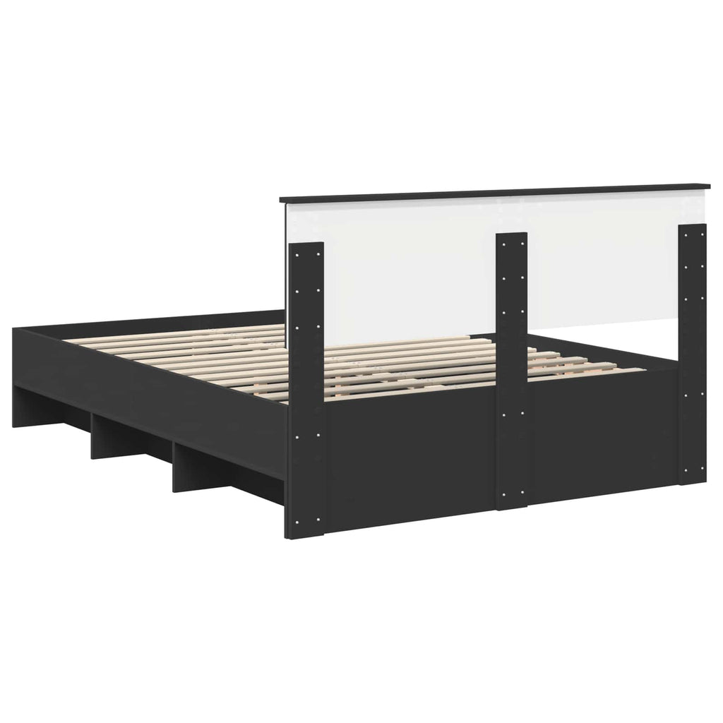 vidaXL Ramka łóżka Czarny 140 x 200 cm Materiał drewnopochodny
