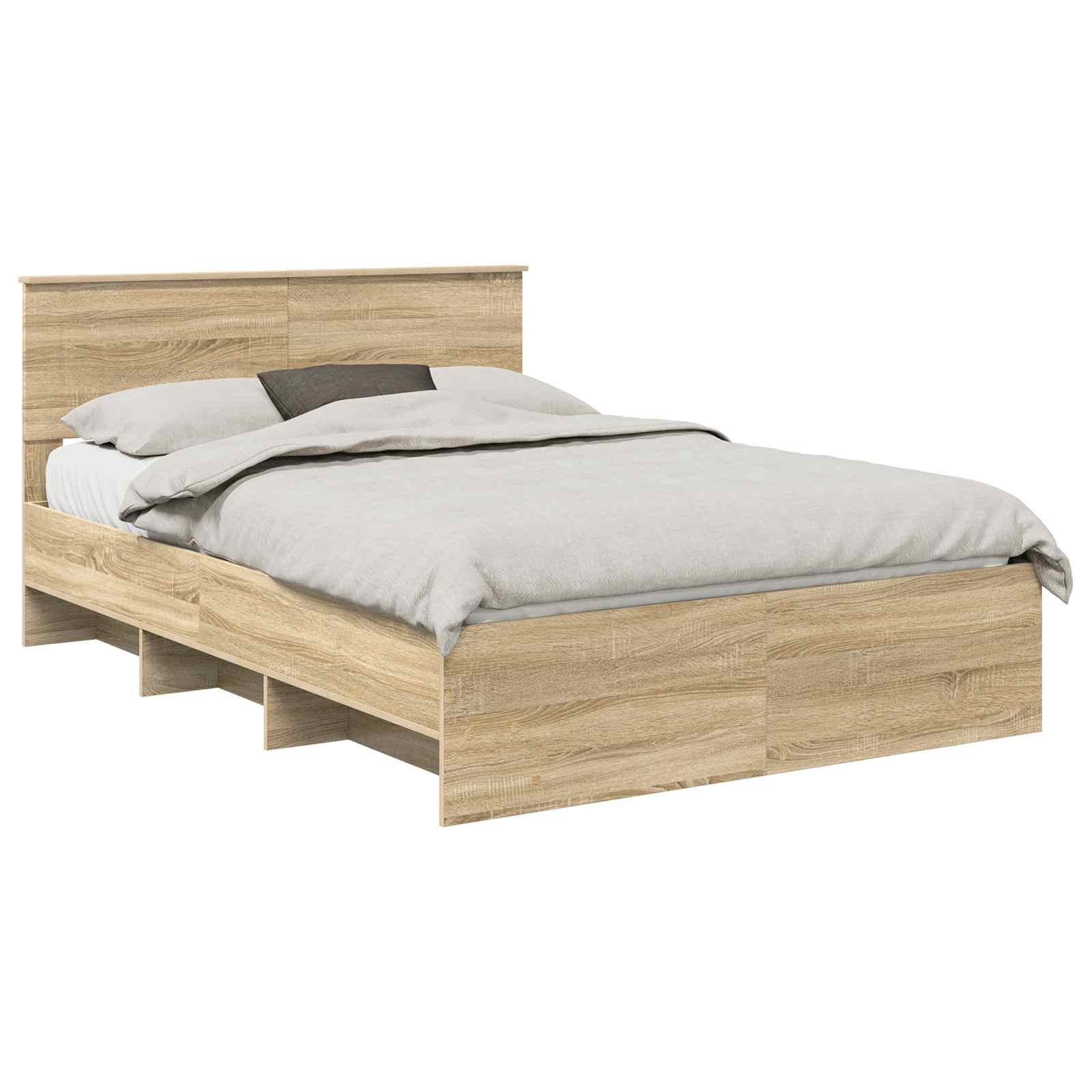 vidaXL Ramka łóżka Dąb Sonoma 140 x 200 cm Materiał drewnopochodny
