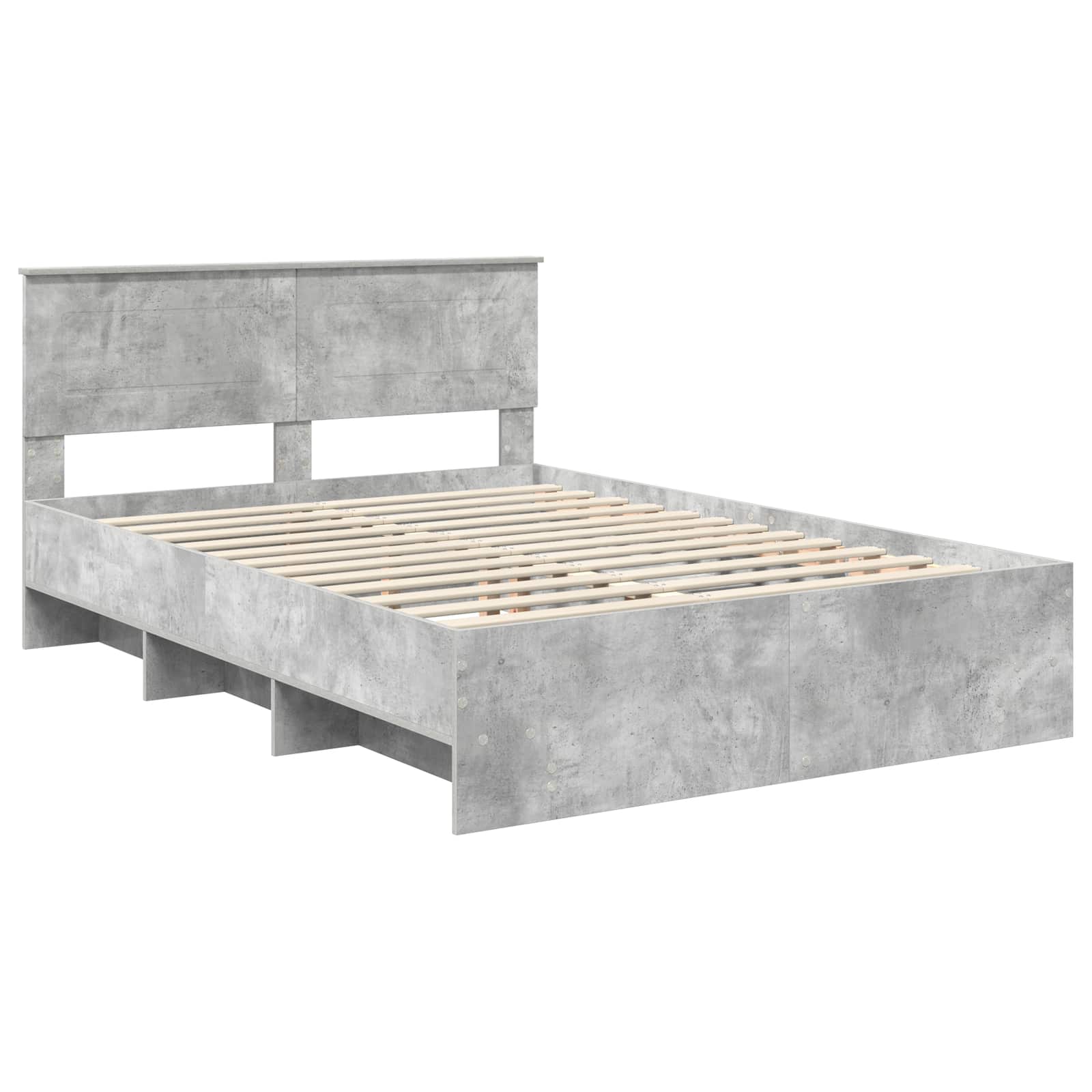 vidaXL Ramka łóżka Betonowy szary 140 x 200 cm Materiał drewnopochodny
