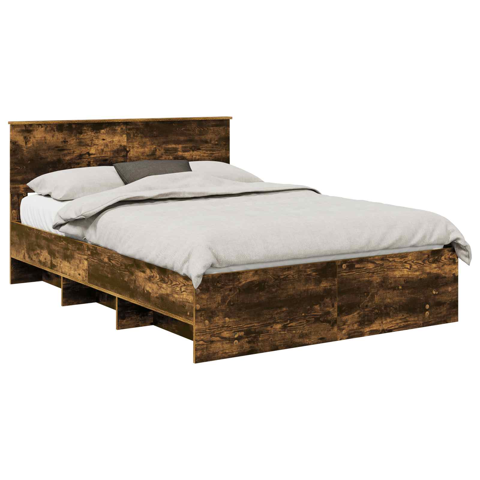 vidaXL Ramka łóżka Dąb wędzony 140 x 200 cm Materiał drewnopochodny