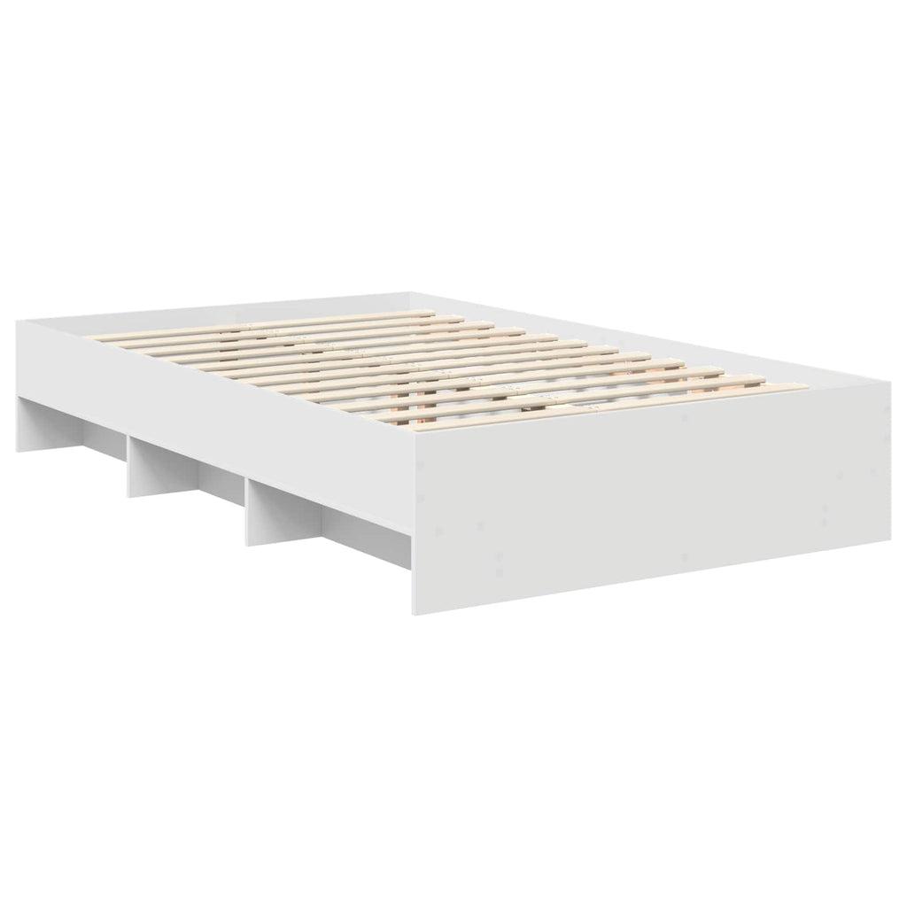 vidaXL Ramka łóżka Biały 137 x 203 cm Materiał drewnopochodny